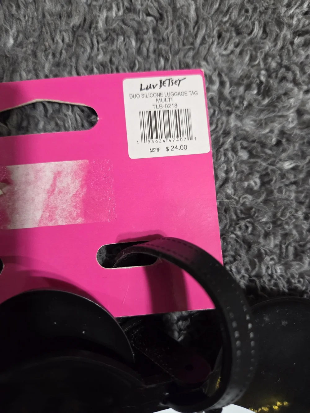 Betsey Johnson Pink & White Unicorn Luggage Tag Set